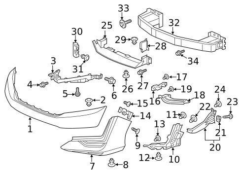 Bumper & Components - Front for 2021 Honda Clarity #0