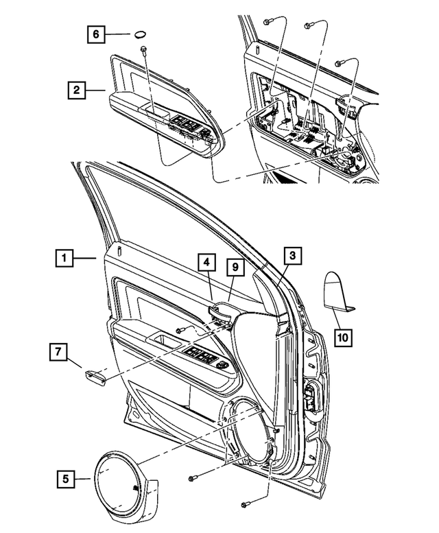« 1AA22XDVAB – Interior Trim : Porte Avant Rembourrage, Côté Droit pour Mopar Image »