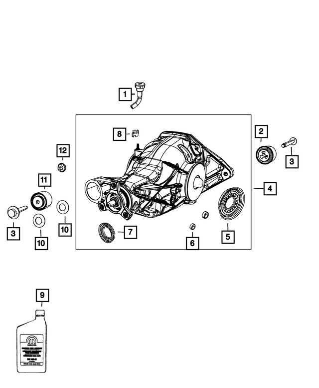 68021449AC - Rear Axle; 225 MM; Differential and Drive Line: Rear Axle Differential for Mopar Image
