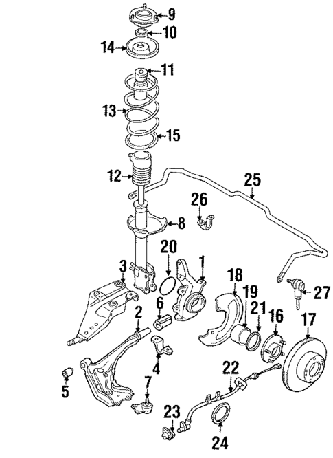 Stabilizer Bar & Components for 1989 Nissan Maxima #1