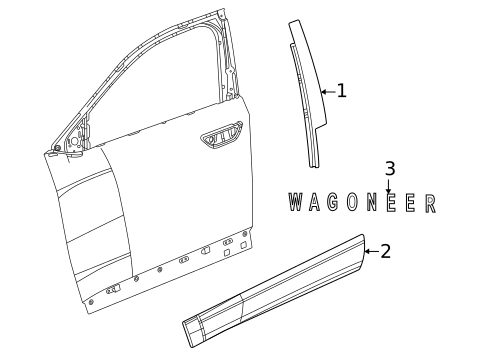Exterior Trim - Front Door for 2025 Jeep Wagoneer S #0