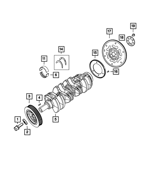 Crankshaft, Piston, Drive Plate, Flywheel, and Damper for 2017 Chrysler 200 #3