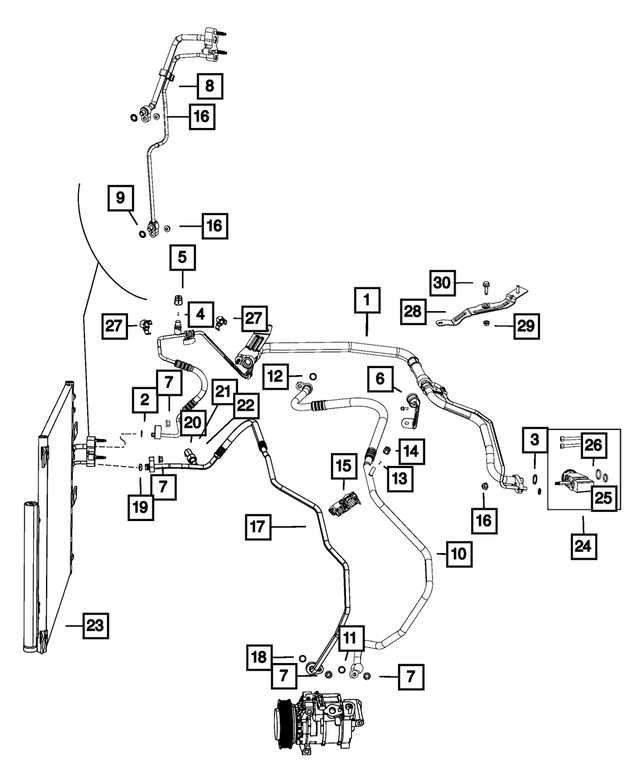68143878AA - Air Conditioners and Heaters: A/c Line Clip for Mopar Image image