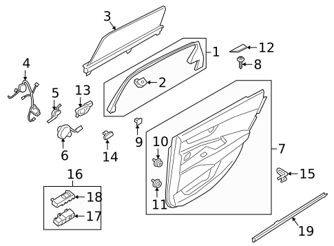 Interior Trim - Rear Door for 2019 Kia K900 #0