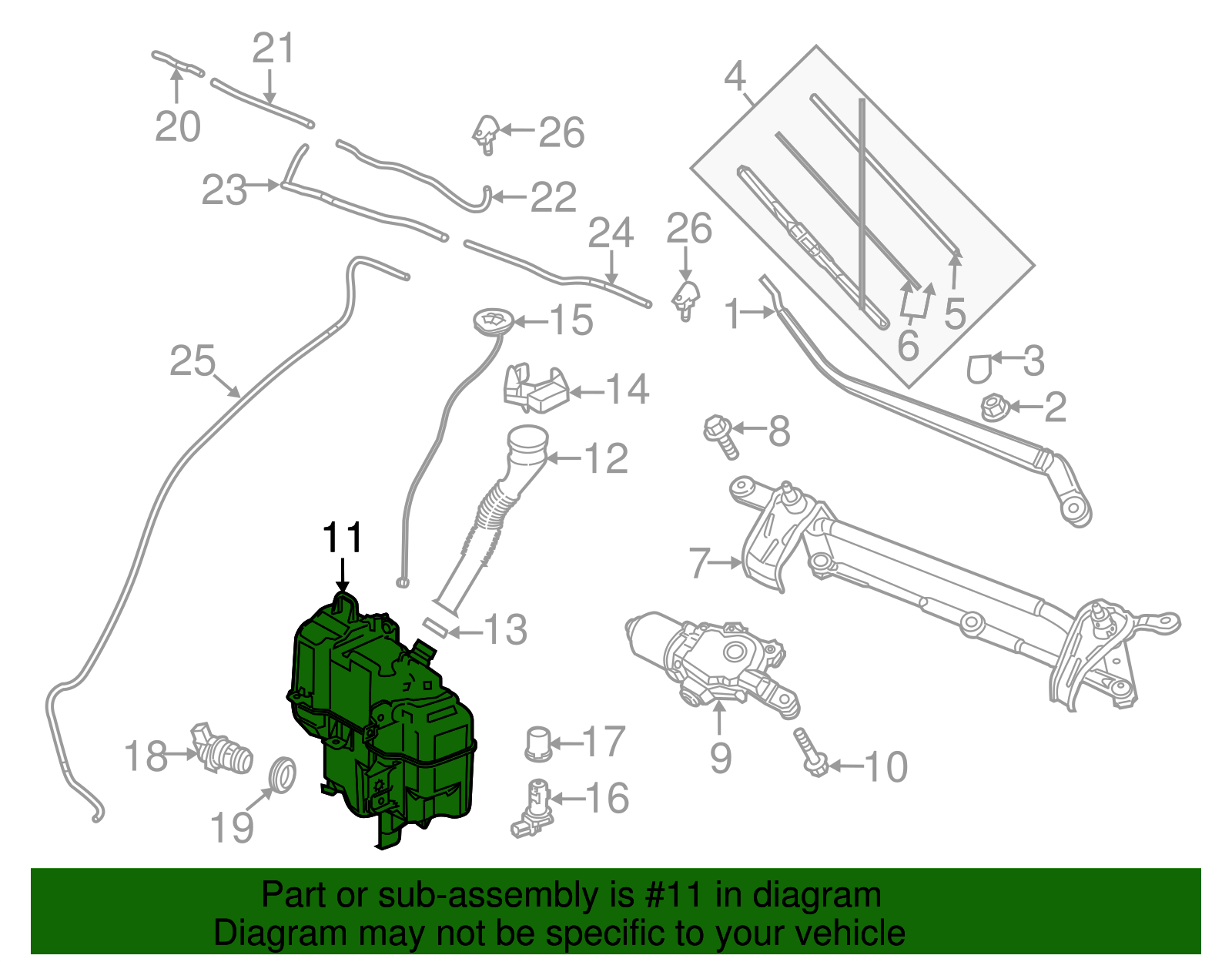 Washer Fluid Reservoir For 2014-2017 Mazda 6 – Large Tank With Pump – Evan-Fischer