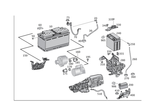 Battery, Starter and Alternator Line for 2016 Mercedes-Benz GLE550e #0
