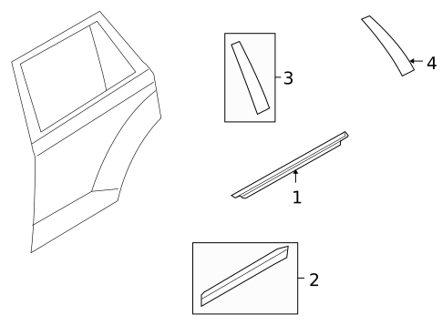 Exterior Trim - Rear Door for 2007 Lincoln MKX #0