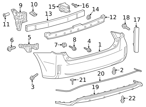 Bumper & Components - Rear for 2012 Toyota Prius V #0