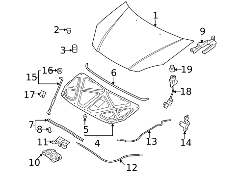 Hood & Components for 2006 Kia Rio5 #0