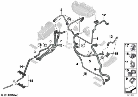 Cooling System Coolant Hoses for 2014 BMW i8 #0