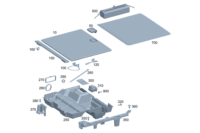 2946804403 - Interior Trim/Exterior Detachable Parts: Load Compartment Floor for Mercedes-Benz: EQE 350 SUV, EQE 350+ SUV, EQE 500 SUV, EQE AMG SUV Image image