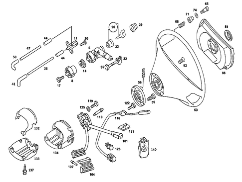 Steering Wheel and Steering Wheel Lock for 1990 Mercedes-Benz 190E #5