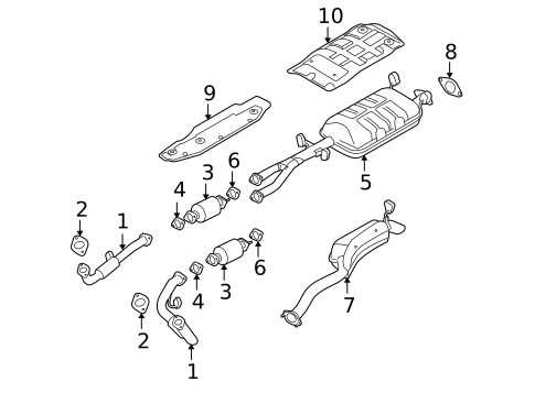 Exhaust Components for 2009 Kia Borrego #0