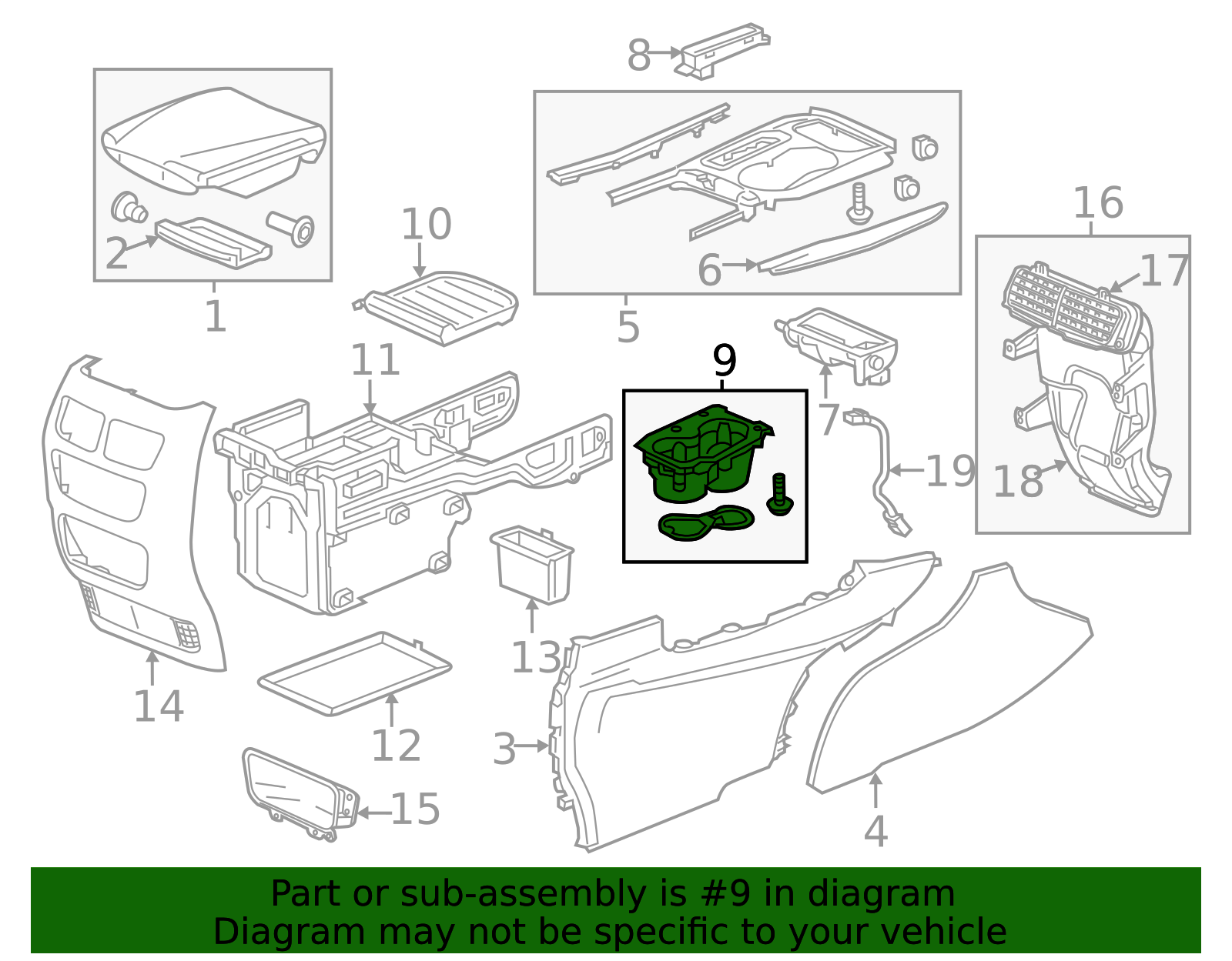 2017-2020 Acura MDX Cup Holder 77284-TZ5-A12ZA | OEM Parts Online
