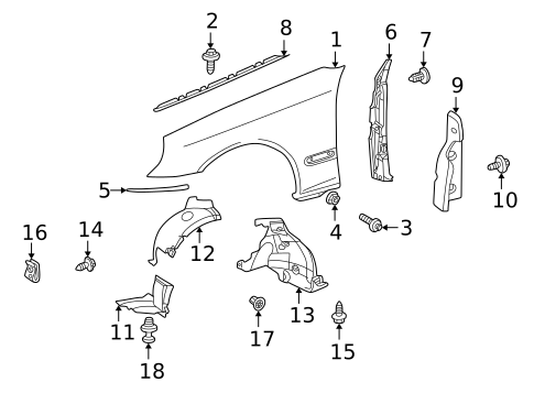 Fender & Components for 2002 Mercedes-Benz C 230 #0