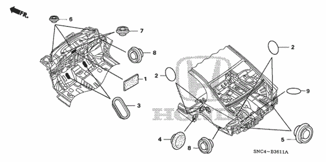 Grommet (RR.) for 2007 Honda Civic #0