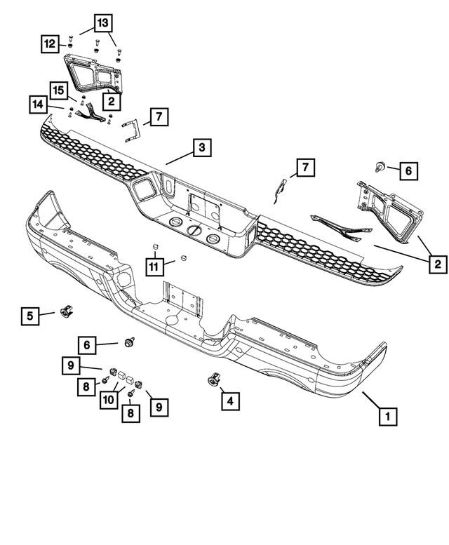 68316596AA - Frame, Bumper and Fascia: Rear Bumper Step Pad for Mopar Image image