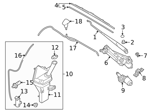 Wiper & Washer Components for 2019 Hyundai Ioniq #0