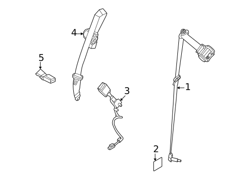 Second Row Seat Belts for 2022 Kia Carnival #0
