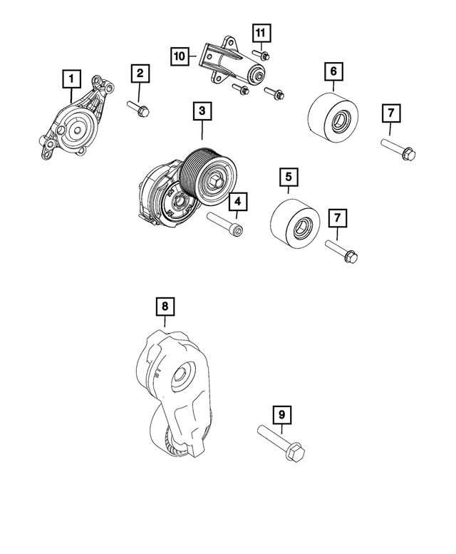 53011557AA - Cooling: Idler Pulley for Mopar Image