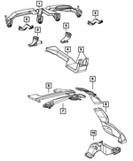 55038060AC - Air Conditioners and Heaters: Floor Distribution Duct, Right for Mopar Image