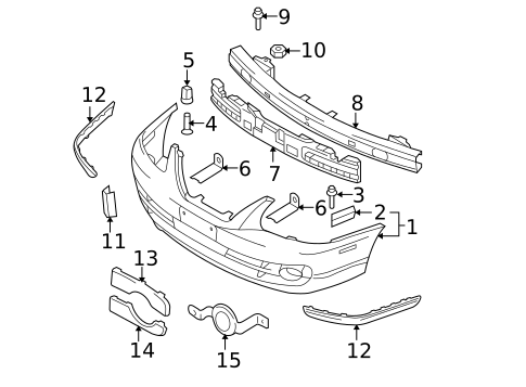 Bumper & Components - Front for 2006 Hyundai Elantra #0