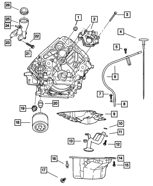 « 6100932 – Engine 3.7L Six Cylinder : Tête Collerette Hexagonale Boulon, Montage pour Mopar Image »