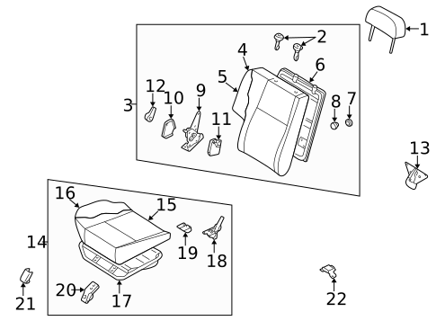 Rear Seat Components for 1997 INFINITI QX4 #1