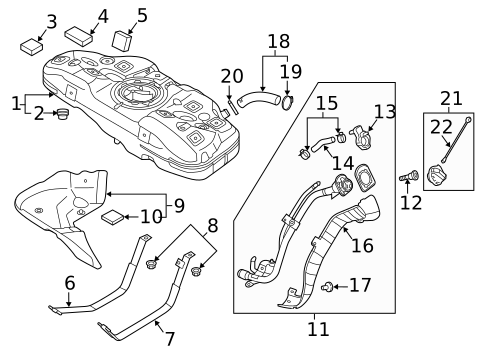 Fuel System Components for 1995 Kia Sephia #7