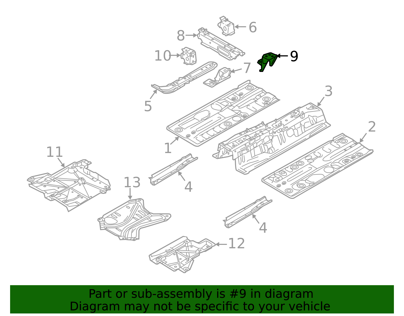 2016-2020 Toyota Floor Pan Cross-Member Bracket 57453-WB001 | Toyota ...