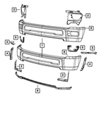 1HH70KEPAC - Frame, Bumper and Fascia: Front Bumper Upper Cap, Right for Ram: 2500, 3500 Image