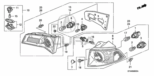 Taillight - License Light for 2008 Acura RDX #0