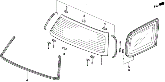 Rear Windshield for 1998 Honda Odyssey #0