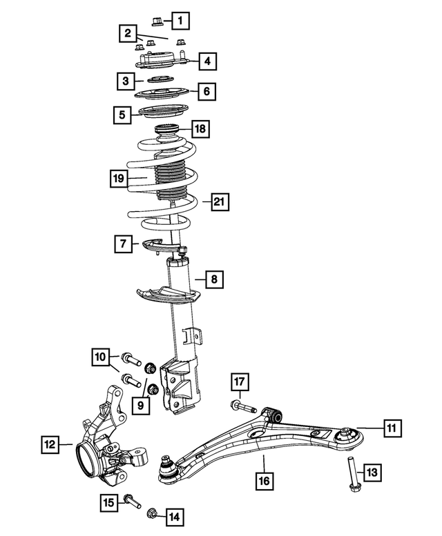 5168165AB - Front Suspension: Front Suspension Strut, Left for Mopar Image image