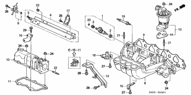 Intake Manifold (2.3L) for 1998 Honda Odyssey #0