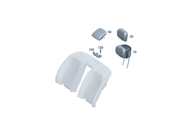 2239705207 - Rear Seat: Head Restraint for Mercedes-Benz: 350SD, S500, S63 AMG E Performance Image image