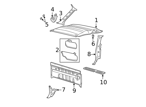 Interior Trim - Cab for 2001 Ford F-250 Super Duty #2