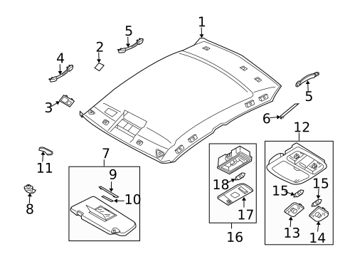 Interior Trim - Roof for 2003 INFINITI G35 #1