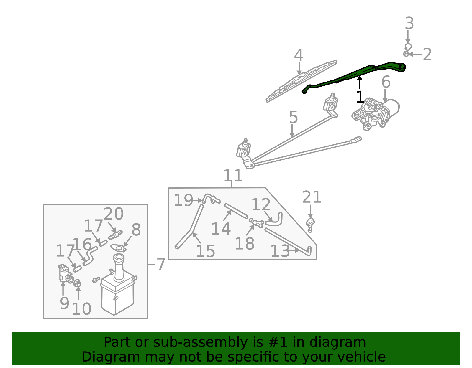 0K2AB-67321 - Wiper Arm 1998-2004 Kia | Kia.Parts Store