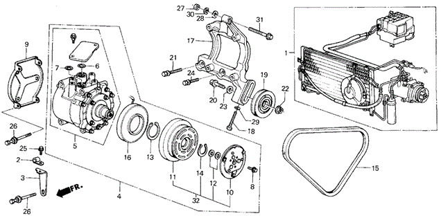 A/C Compressor (Sanden) for 1984 Honda Civic #0