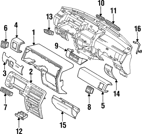 Instrument Panel Components for 1992 Isuzu Trooper #0