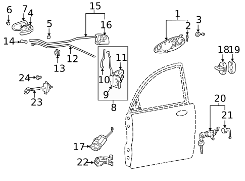 Lock & Hardware for 2005 Kia Optima #0