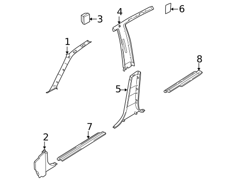 Interior Trim - Pillars for 2003 Kia Spectra #0