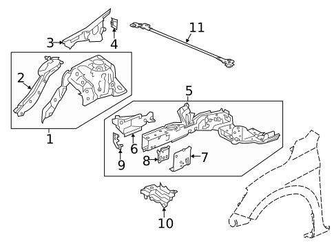 Structural Components & Rails for 2013 Honda Accord #1