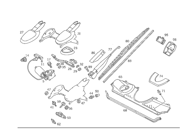 1298201344 - : Wiper Arm for Mercedes-Benz Image