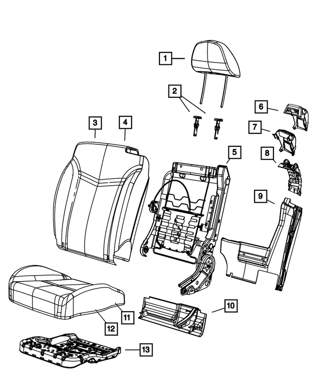 1HL641DBAA - : Front Seat Back Cover, Right for Mopar Image