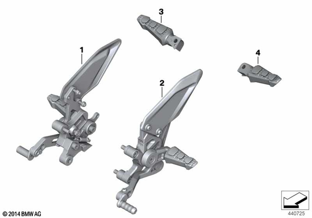 77258554326 - : Hp Passenger Footrest, Right for BMW-Motorrad Image