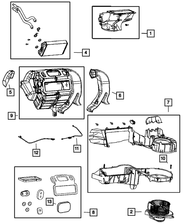 « 5179474AA – Air Conditioning &amp; Heater : Evaporateur Et Souffleuse Boitier pour Mopar Image »