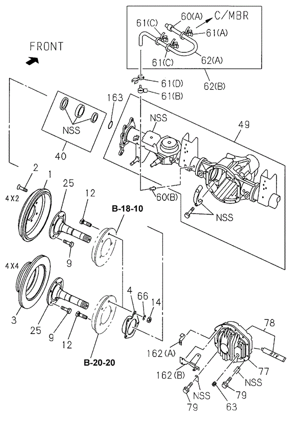Rear Axle Case - Shaft for 2002 Honda Passport #0