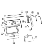 68421915AA - Body Sheet Metal Except Doors: Folding Top Slide Bracket, Left for Jeep: Wrangler Image